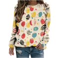 thumbnail image 3 of DDAPJ pyju Easter Shirts for Women Cute Bunny Printed Long Sleeve Crewneck Tops Lightweight Casual Holiday Sweatshirt Beige XXXXXL, 3 of 4
