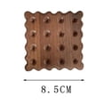 thumbnail image 2 of 1Pc Solid Wood Cute Biscuit Shaped Coaster Set Insulation Pad for Home, 2 of 8