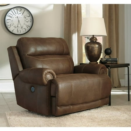 Ashley Austere Faux Leather Power Zero Wall Wide Recliner 