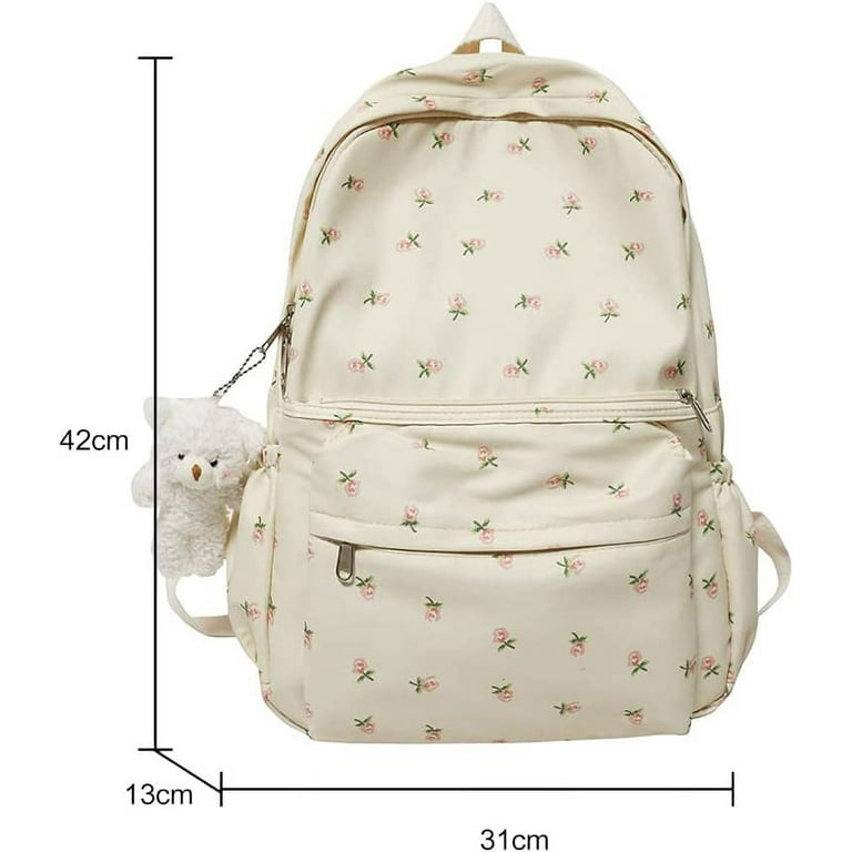 Cute Kawaii Backpack Floral Backpack for School Coquette Aesthetic Backpack  Rucksack for Women Girls Back to School Supplies Coquette School Bag 