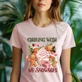 thumbnail image 5 of Chilling With My Snowmies T-Shirt | Cute Gingerbread Holiday Tee, Maroon, Size 3XL, 5 of 6