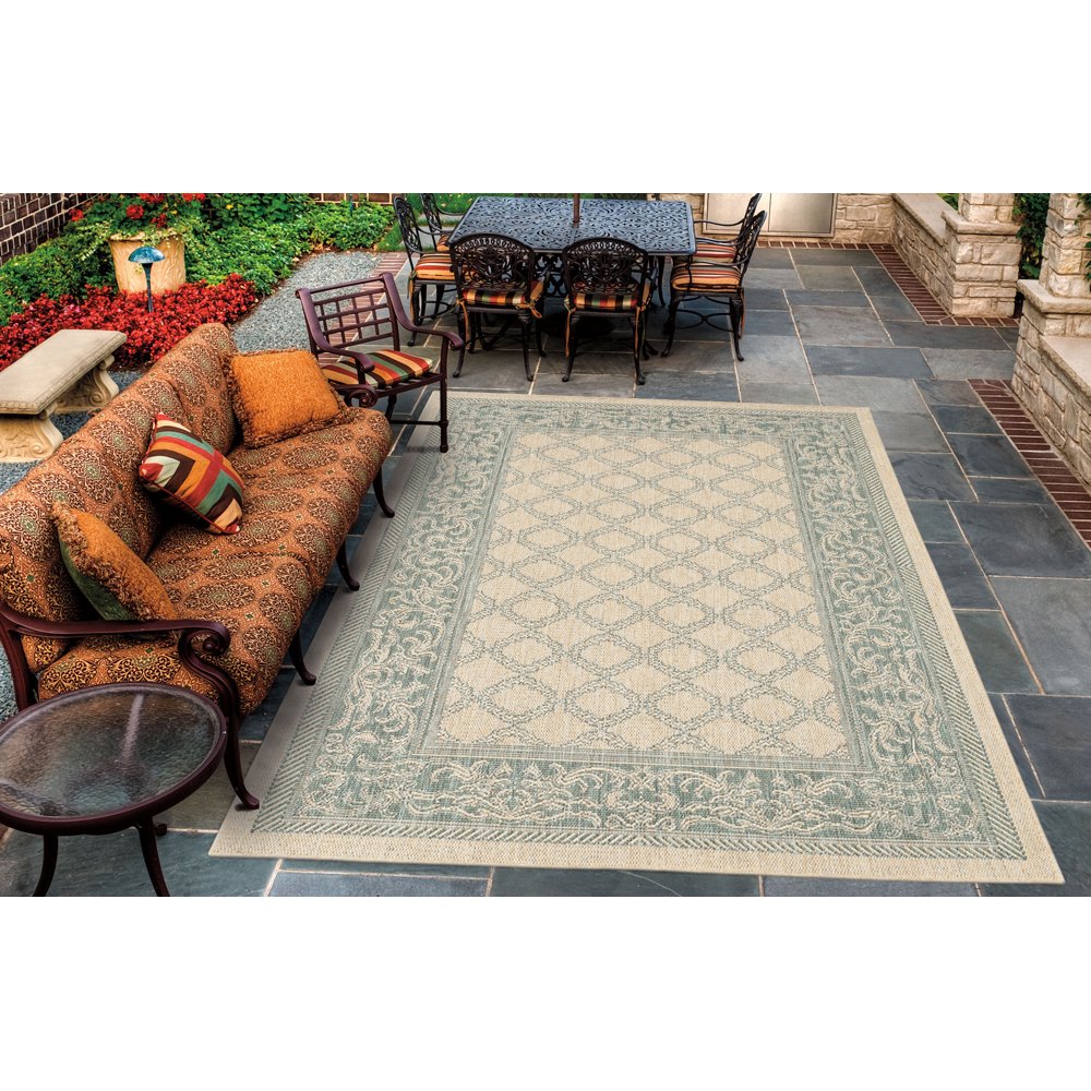 Couristan Recife Garden Lattice Rug, Natural/Green