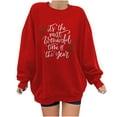 thumbnail image 1 of TopLLC Chandails en Molleton de Noël Moches Mode Femme Imprimé Col Rond Pull Manches Longues Blouse Confortable Chandail en Molleton en Solde, 1 of 4