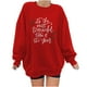 thumbnail image 1 of Moda mujer estampado o-cuello pulóver Tops manga larga cómoda blusa sudadera Fridja  FKASFK573, 1 of 4