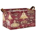 thumbnail image 2 of BZSMCE Collapsible Fabric Cube Storage Bins Gold Christmas Trees Design Pattern Storage Box, 2 of 8