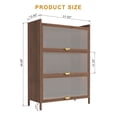 thumbnail image 3 of CQSXDA 44" Walnut Metal Storage Cabinet with 3 Flip Doors, 3-Tier Organizer for Bedroom, Office, Living Room and Entryway, 3 of 13
