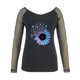 thumbnail image 5 of Camiseta de manga larga con cuello redondo y estampado de malla sólida para mujer Pompotops gfhjh16324, 5 of 6