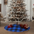 thumbnail image 4 of Rateoe Buffalo Plaid Blue Black Pattern Christmas Tree Skirt with Ties , Christmas Tree Decorations, Farmhouse Christmas Decor Xmas Holiday Decorations-36", 4 of 6
