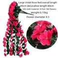 thumbnail image 2 of Flor falsa, flor de imitación, enredadera de flores violetas, enredadera de flores para colgar en la pared, cesta colgante de orquídeas, flores para sala de estar, balcón, decoración del hogar, pared, 2 of 5