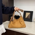 thumbnail image 5 of SPEKSEE Faux Suede Versatile Shoulder Bag Large Capacity Trendy Underarm Bag Solid Color Leisure Tote Handbag Travel Date Work Should, 5 of 18