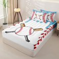 thumbnail image 2 of Homewish Baseball Sport Zipper Twin Comforter Sets with Fitted Sheet and 2 Pillowcases,Blue Ice Cream Drip Zipper Bedding Set For Boys Kids,Reversible,4 Pieces, 2 of 7