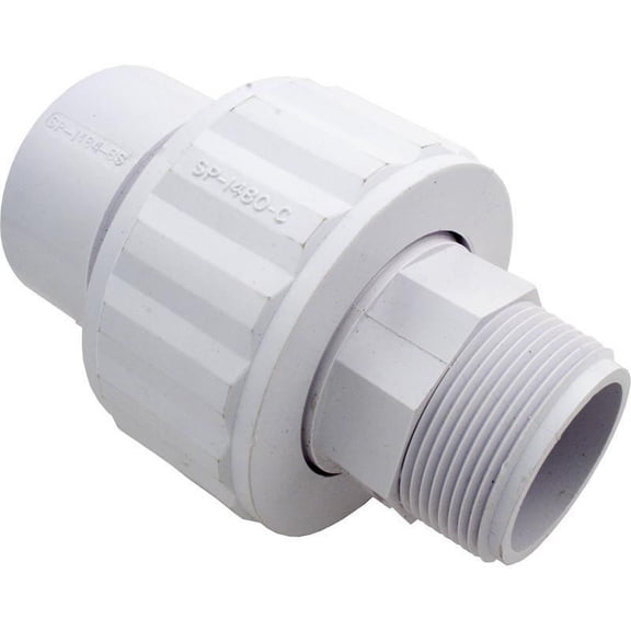 Hayward SP1484 1-1/2-Inch MIP by 1-1/2-Inch Socket White ABS Full-Flo Self-Aligning Double End Male/Female Union