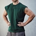 thumbnail image 2 of Mens Shirts Mens Gym Tank Tops Workout Muscle Cut Shirt Fitness Sleeveless Round Neck Vest Tank Green XL, 2 of 6