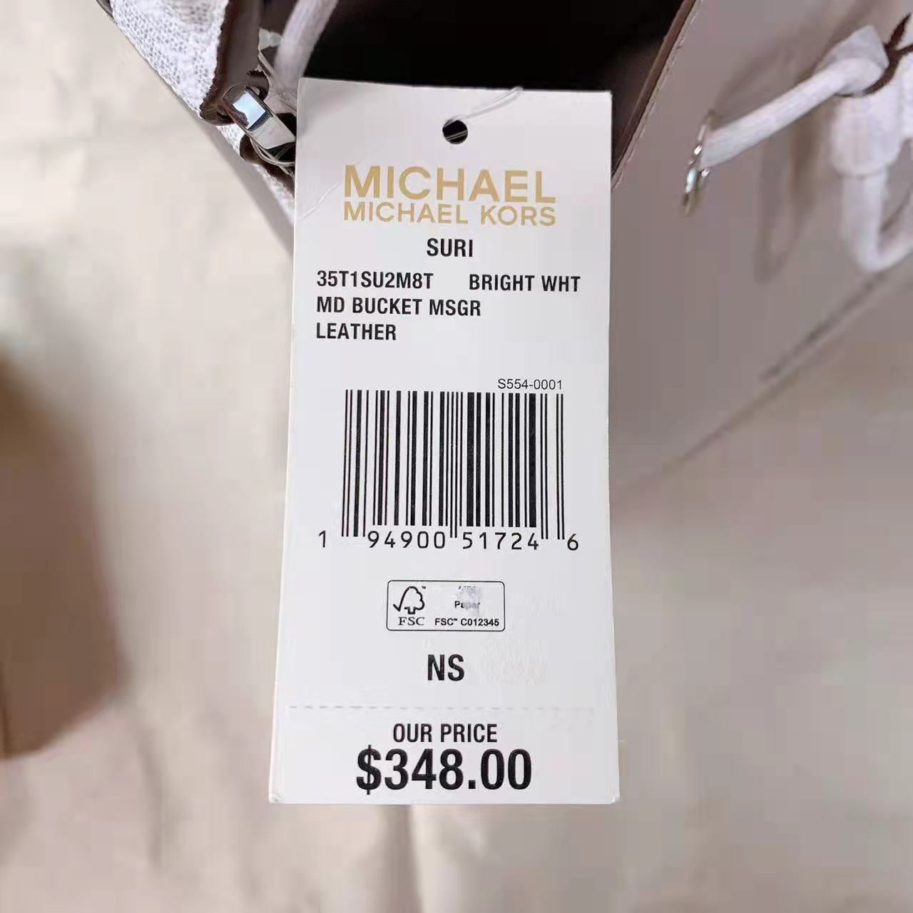 Michael Kors Suri Medium Black White Quilted Leather Bucket Crossbody Purse  Bag