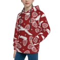 thumbnail image 2 of Kdxio Christmas Holiday Pinecone Pattern Boys Athletic Unisex Boys Girls Hoodie with Pocket Sweatshirts-Medium, 2 of 6