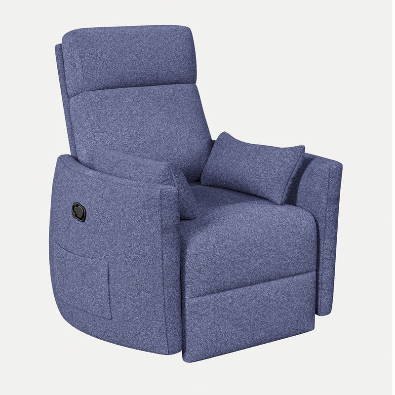 Homall 360° Power Swivel Recliner High Back Adult Rocker Recliner Chair with 2 Pillows for Nursing Expectant Mothers,Loop Yarn Blue