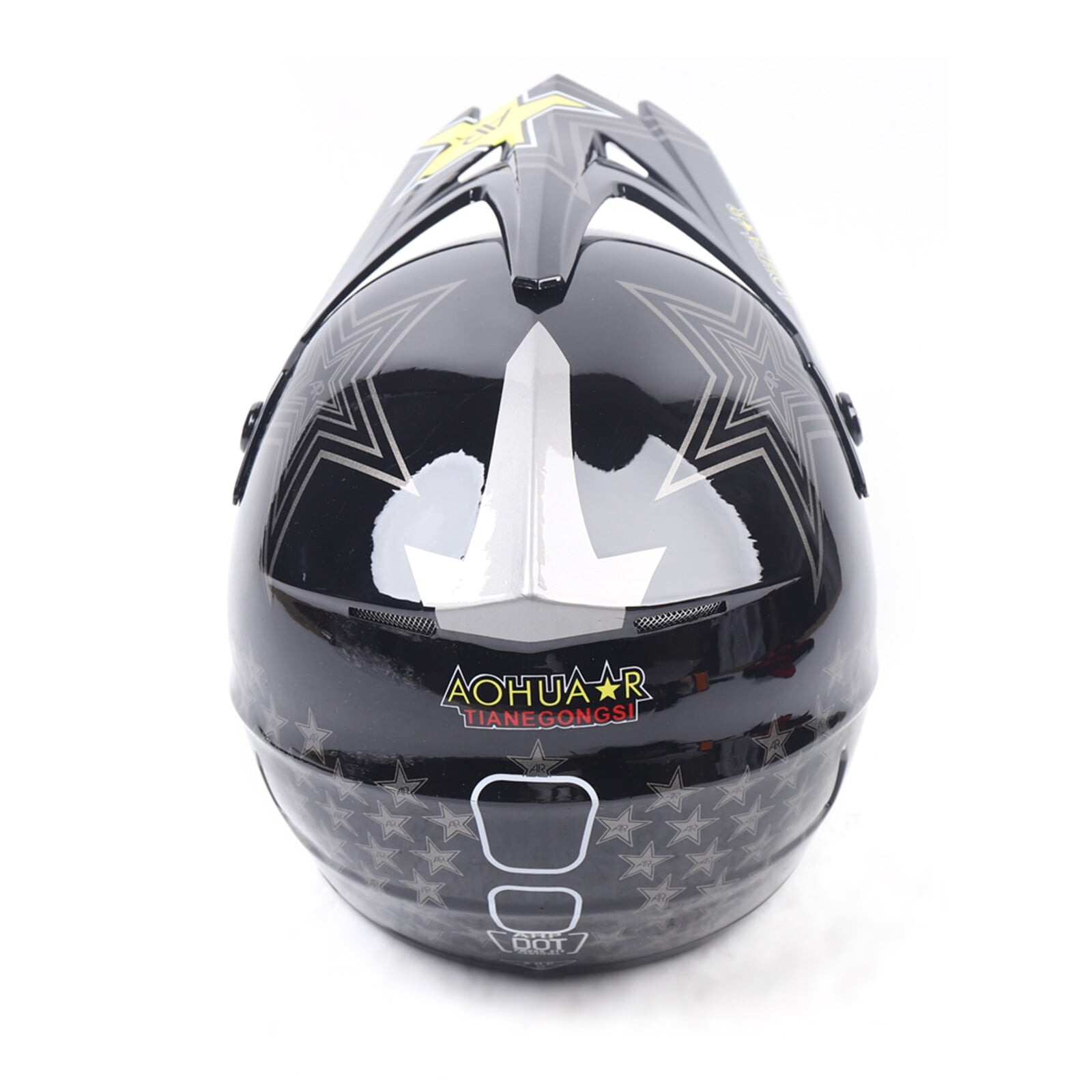 Motorcycle Helmet Set with Goggles & Gloves, Black, ATV Motocross Dirt Bike Off-Road Helmet for 22.44-22.83in Head Circumference