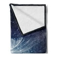 thumbnail image 2 of Outer Space Soft Flannel Fleece Throw Blanket, Spiral Galaxy Image Space and Stars Celestial Cosmos Expanse Universe Modern, Cozy Plush for Indoor and Outdoor Use, 70" x 90", Navy White, by Ambesonne, 2 of 5