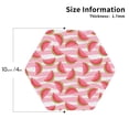 thumbnail image 2 of Picia Sweet Watermelon Printed Leather Coasters for Drinks, 4" Drink Coasters Set of 4 for Tabletop Protection, Handmade Luxurious Home Décor and Housewarming Gift -Hexagon, 2 of 6
