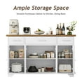 thumbnail image 3 of DreamCurship 55" Buffet Sideboard Cabinet, Kitchen Storage Cabinet with Doors, Modern Farmhouse Coffee Bar for Dining Room Living Room, White, 3 of 8