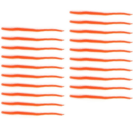 FloreceBien 20pcs Soft PVC Red Worm Shape 14cm Carpfishing Bait with Fishy Smell (red)