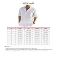 thumbnail image 4 of Camisa casual de color puro para hombre, cuello levantado, manga larga, holgada, transpirable, ligera, para playa, blanco, 5XL, 4 of 5