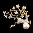 thumbnail image 3 of Delicado Perno De Broche Del Rhinestone De Elk Pteado Oro Para Joyería De s Mujeres Sunnimix Broche de broche de alces de color dorado, 3 of 7