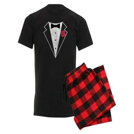 

CafePress - Funny Tuxedo [Red Rose] - Men s Dark Pajamas