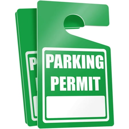 MESS Parking Permit Hang Tags - 50 DIY Mirror Write-On Hang Tags - 3x5 in - Green