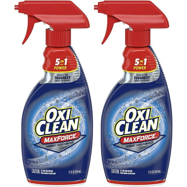 Spray quitamanchas para lavandería OxiClean Max Force 5 en 1, 355 ml, paquete de 2