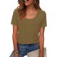thumbnail image 2 of Camisetas de Manga Corta de Verano para Mujeres Moda Casual Color Sólido Encaje Cuello Redondo Suéter Mujer Camisetas de Manga Corta Casual, 2 of 7