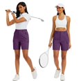 thumbnail image 2 of Women's 7" Quick Dry Hiking Cargo Shorts Water-resistant Lightweight Golf Athlectic Casual Shorts with 5 Pockets Purple M, 2 of 9