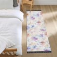 thumbnail image 3 of Yayeee Runner Rug for Bedroom 2'x6' Machine Washable Hallway Non Slip Mat, Purple Flower Pattern, 3 of 8