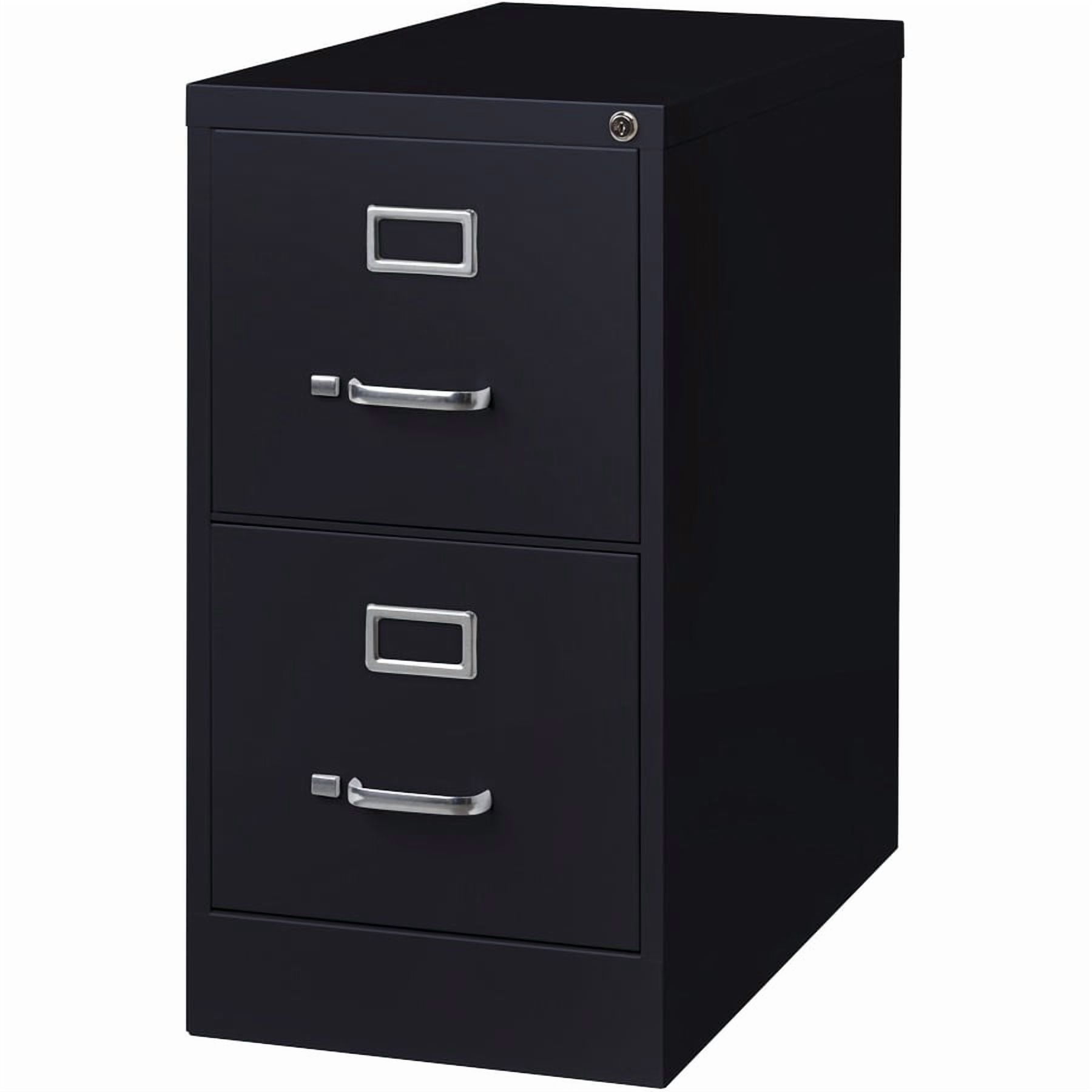 Lorell Fortress Series Vertical File Cabinet Steel,15 inch x 26.5 inch x 28.4 inch, Black