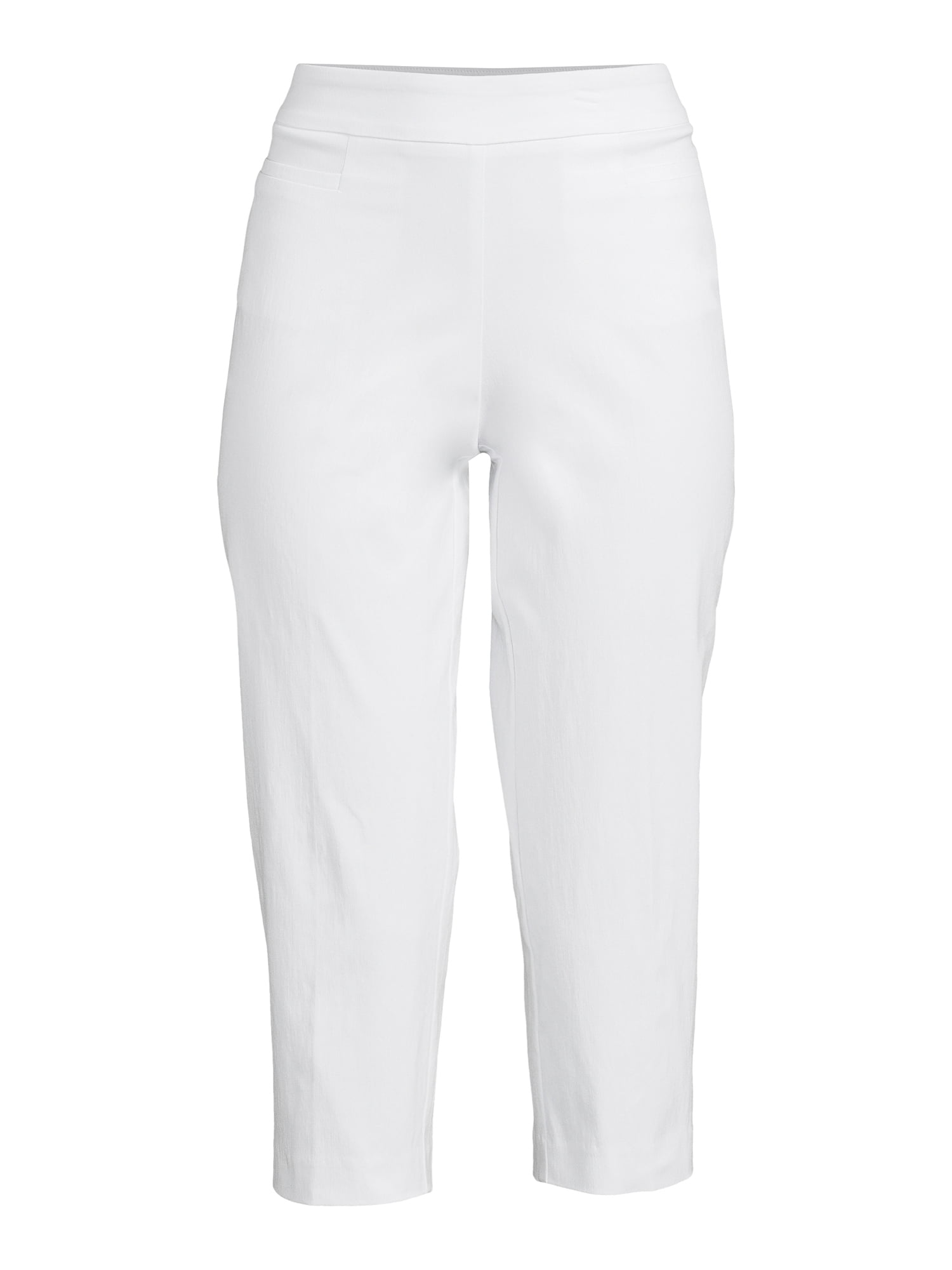 Time and Tru, women's fitted stretch capri pants, XL (16-18), white, new,  with