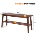 thumbnail image 3 of 39-Inch Solid Wood Dining Bench with Shoe Rack Storage, Walnut Finish for Entryway, Bedroom, or Kitchen, 3 of 7