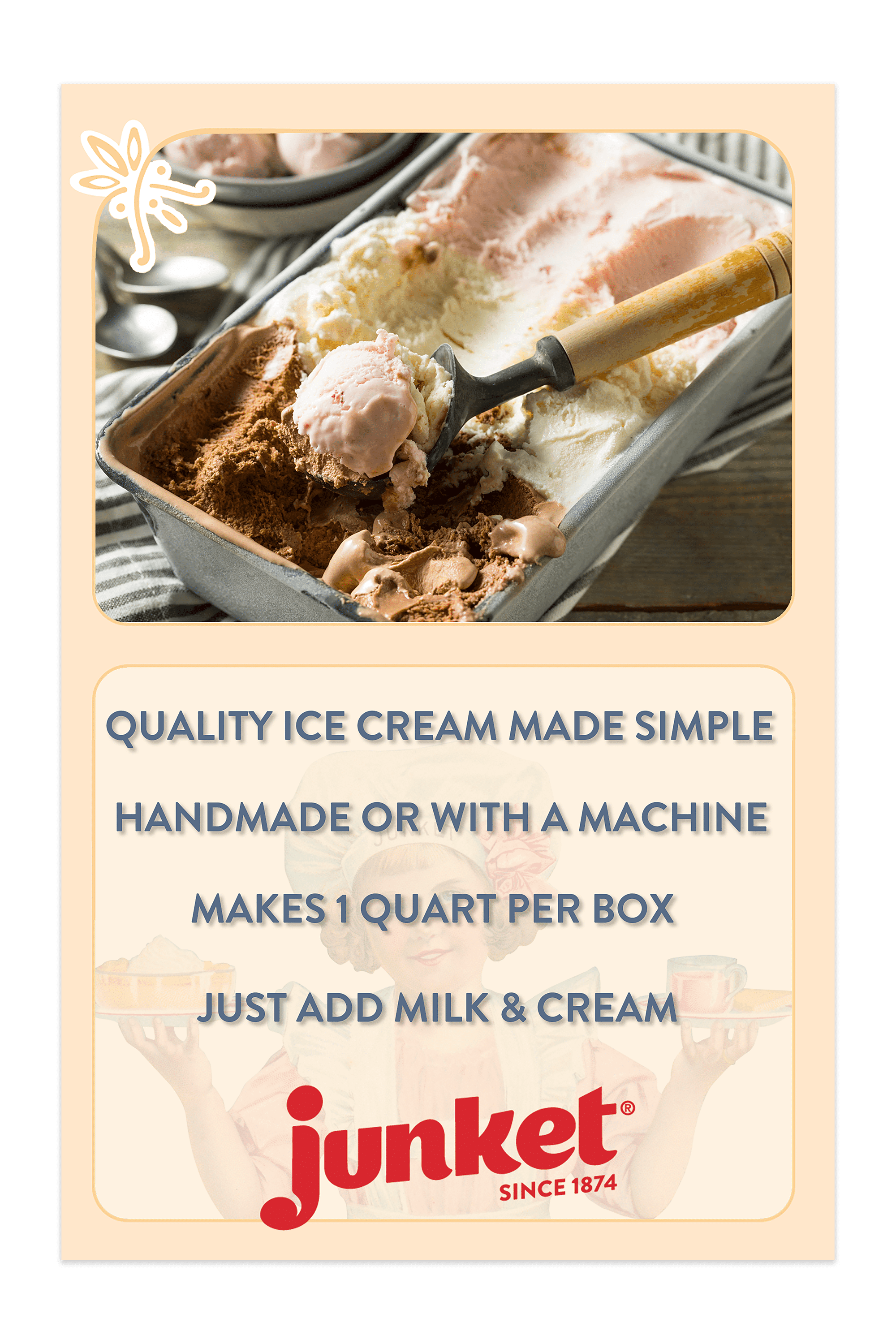 Junket Ice Cream Mix Very Vanilla, 4 Ounce