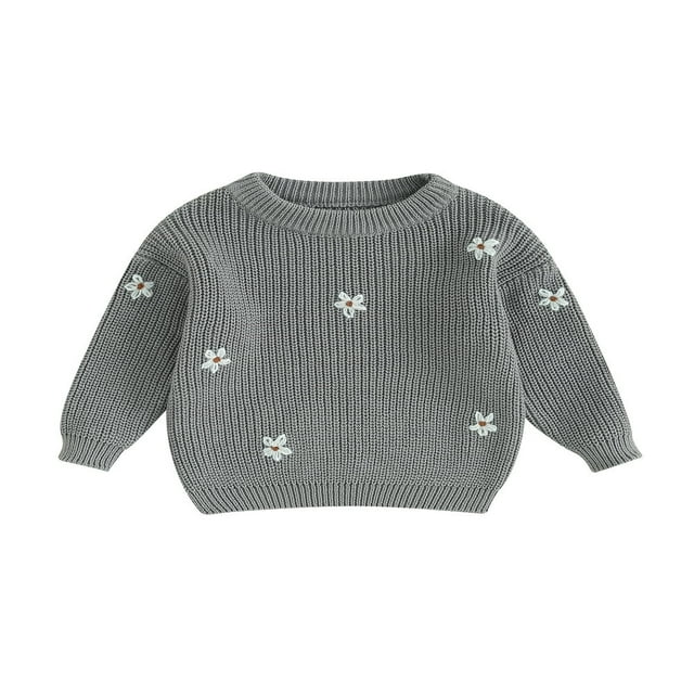 Baby Neck Sweaters Long Sleeve Loose Knitted Pullovers