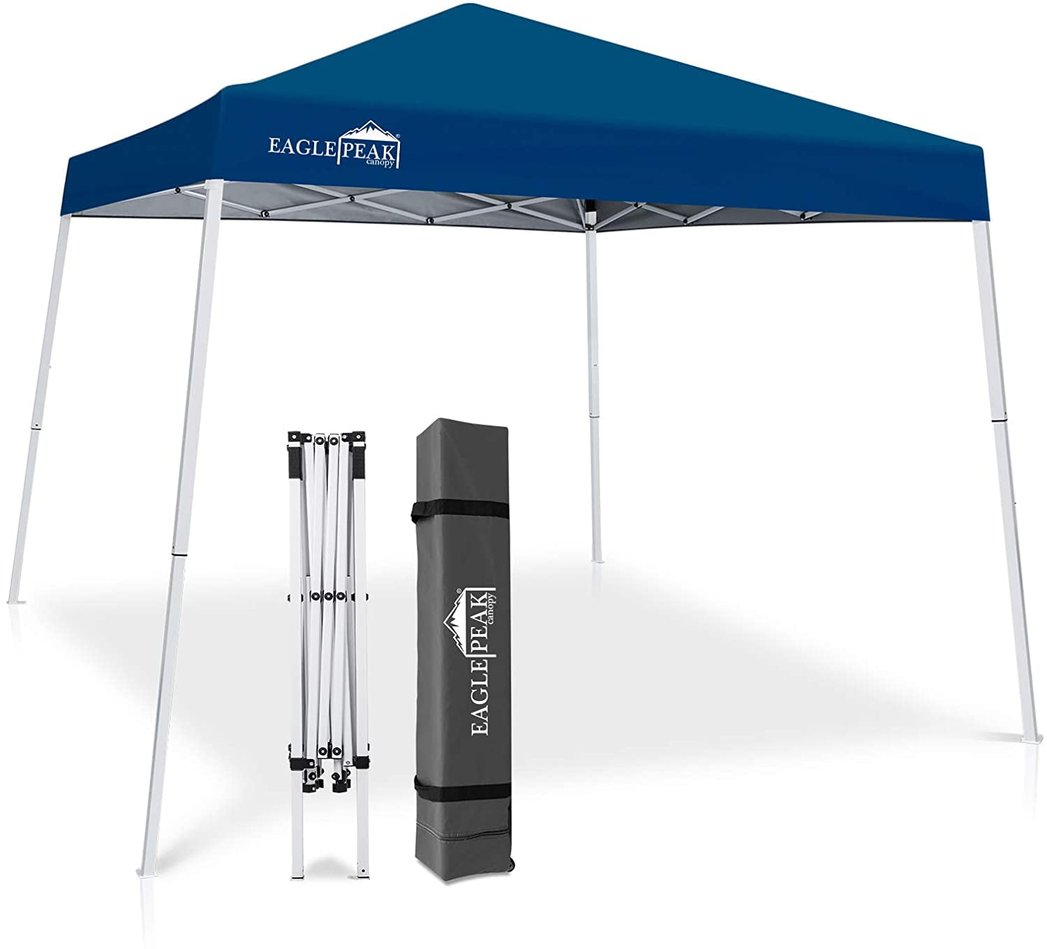 Blue EAGLE PEAK 10' x 10' Slant Leg Pop-up Canopy Tent Easy One Person Setup Instant Outdoor Canopy Folding Shelter with 64 Square Feet of Shade Blue EAGLE PEAK 10' x 10' Slant Leg Pop-up Canopy Tent Easy One Person Setup Instant Outdoor Canopy Folding Shelter with 64 Square Feet of Shade