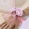 thumbnail image 6 of Stylish Silk Flower Wrist Corsage For Western Weddings Bridal Party Prom Dinner Formal Occasion Jewelry, 6 of 8