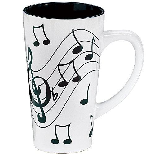 Hatley Funny Ceramic Coffee Mug TREBLE MAKER 14 Ounce Music Clef Trouble 