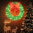 thumbnail image 2 of Gymax 48 Inch Pre-Lit Christmas Wreath w/ 200 LED Lights Red Bow Hanging Hooks, 2 of 10