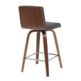 thumbnail image 4 of Vienna Counter Height Swivel Bar Stool with Black Seat and Walnut Wood Frame, 4 of 5