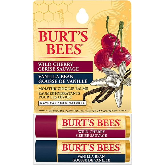 Burt's Bees 100% Natural Origin Moisturizing Lip Balm, Vanilla Bean & Wild Cherry