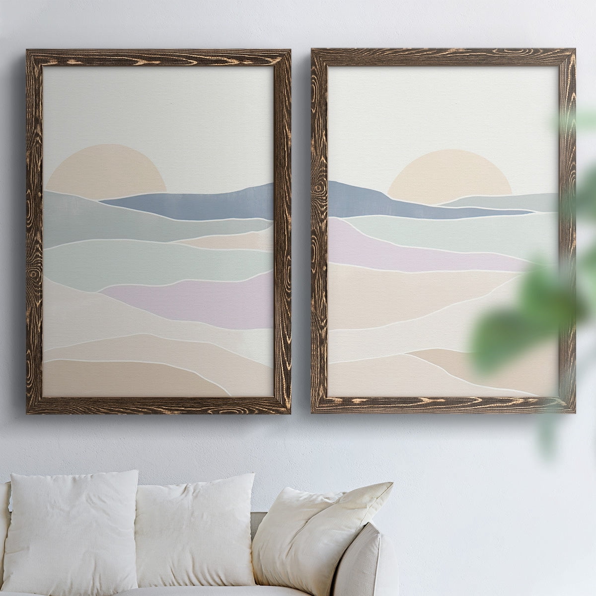 Wave Tableau I - Premium Framed Canvas 2 Piece Set - Ready to Hang