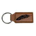 thumbnail image 2 of Keychain - Rectangle - Feather - Leather, 2 of 4