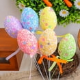 thumbnail image 2 of Sylvtty 6Pcs Easter Egg Picks Colorful Foam Egg Picks Spring Party Cake Topper Sticks Flower Arrangement Ornament for DIY Crafts Vase Tabletop Home Decor, 2 of 6