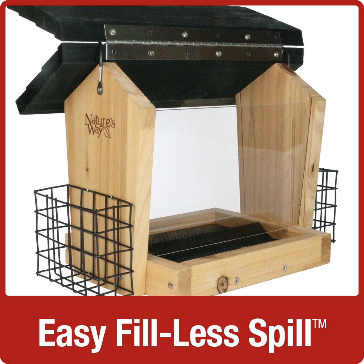 Cedar - 6QT Hopper bird feeder w/suet