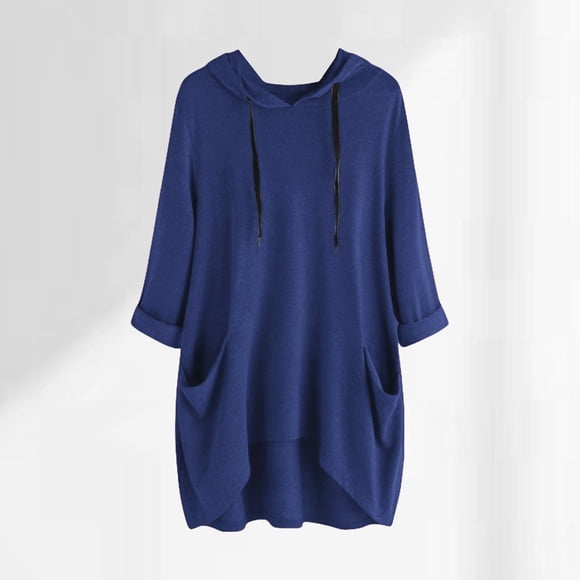 Tops for Women, Womens Fashion Long Sleeve Pullover Hooded Pocket Fall Clothes Blouse, Holiday Gifts, XXL