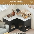 thumbnail image 3 of JanflyHome  Cat Litter Box Enclosure Furniture with 2 Silicone Food Bowls, Black, 3 of 9